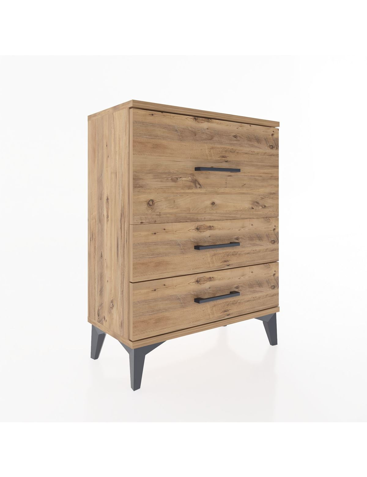 Arges Komodin Tek Raflı 2 Çekmeceli 60x30x80 Çam-Çam