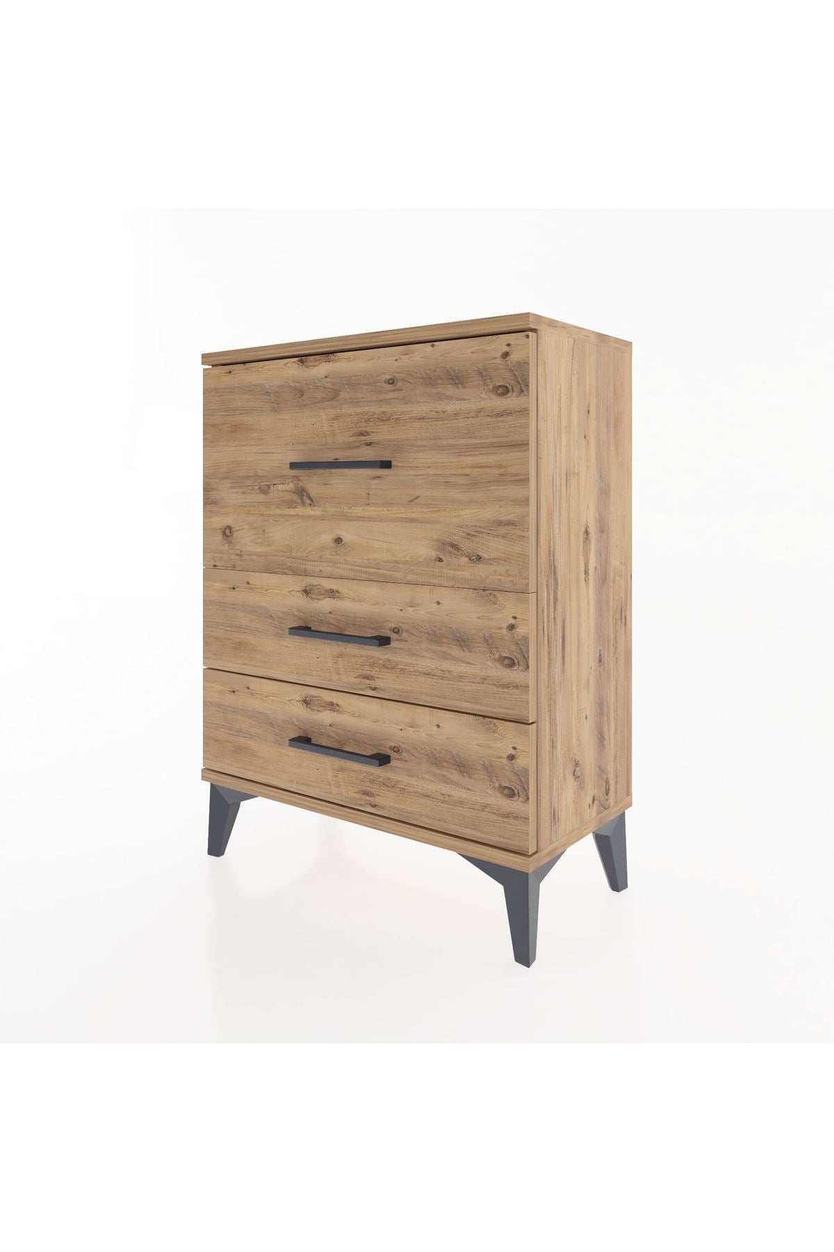 Arges Komodin Tek Raflı 2 Çekmeceli 60x30x80 Çam-Çam