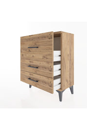 Arges Komodin Tek Raflı 2 Çekmeceli 60x30x80 Çam-Çam