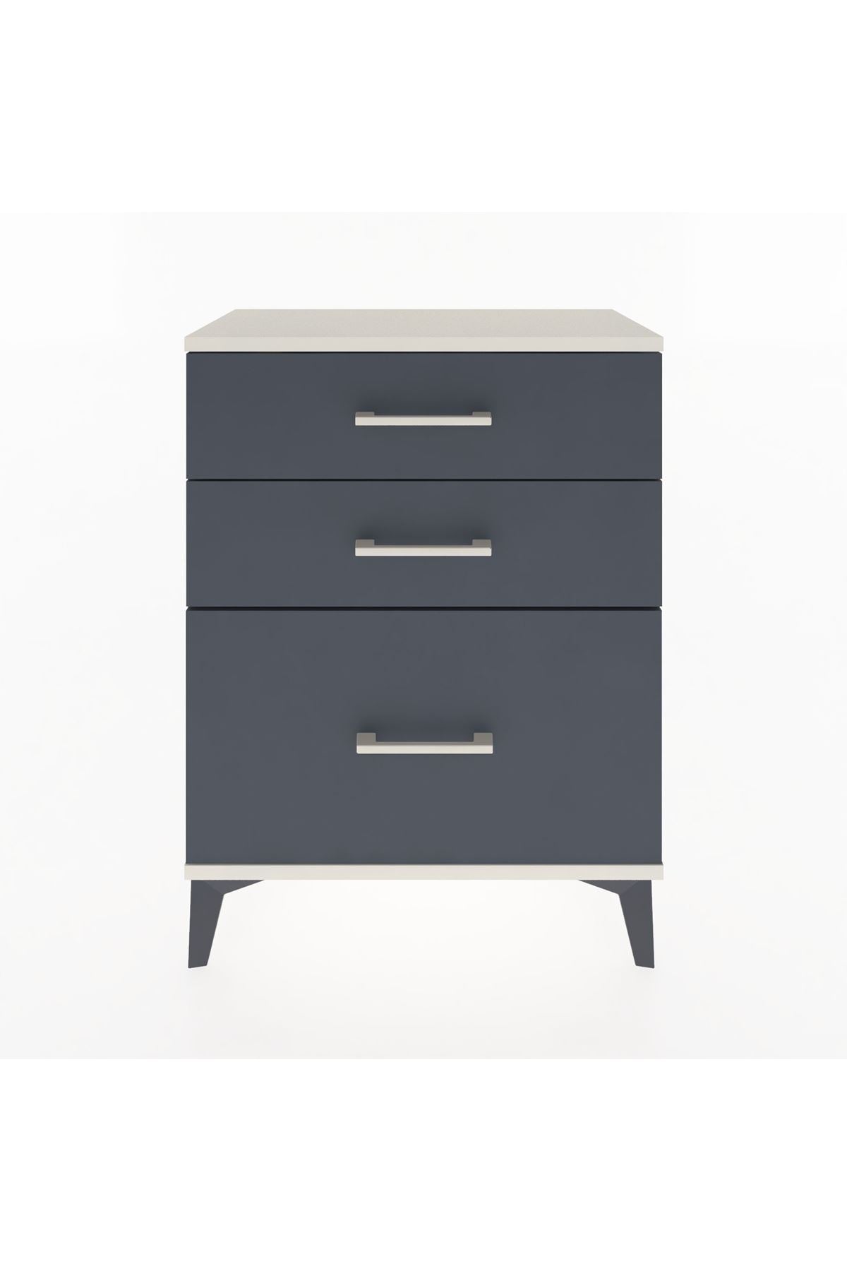 Arges Komodin 3 Çekmeceli 60x30x80 Aytaşı-Antrasit