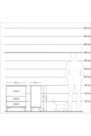 Arges Komodin 3 Çekmeceli 60x30x80 Aytaşı-Antrasit