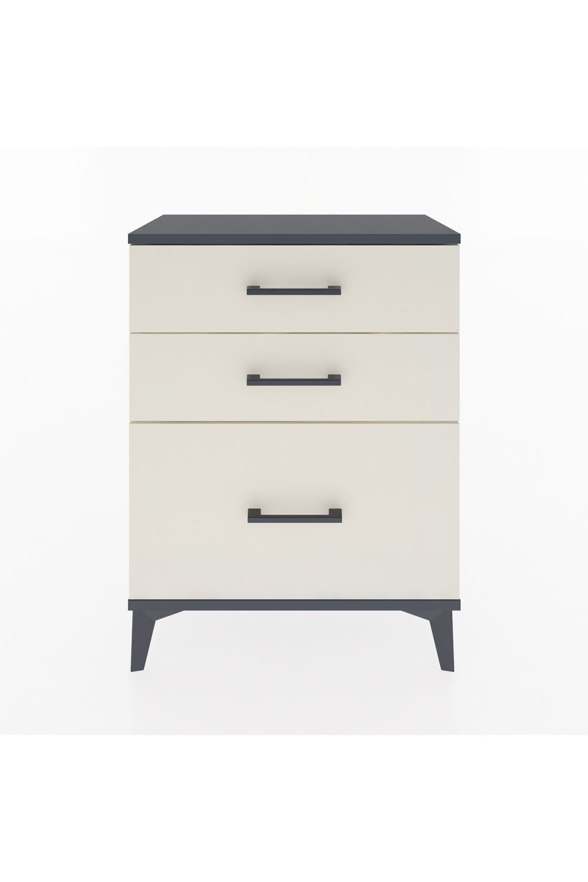 Arges Komodin 3 Çekmeceli 60x30x80 Antrasit-Aytaşı