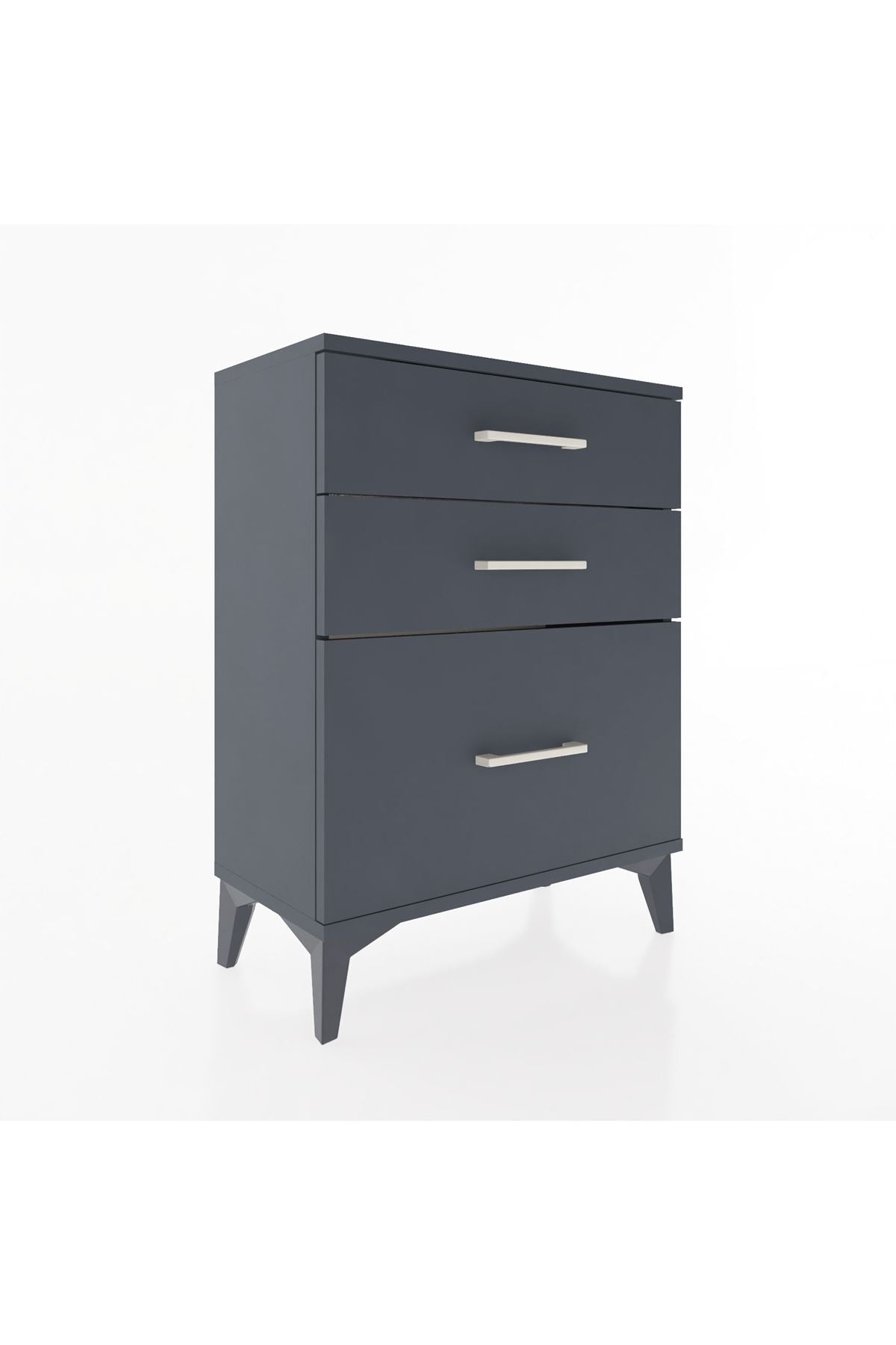 Arges Komodin 3 Çekmeceli 60x30x80 Antrasit-Antrasit