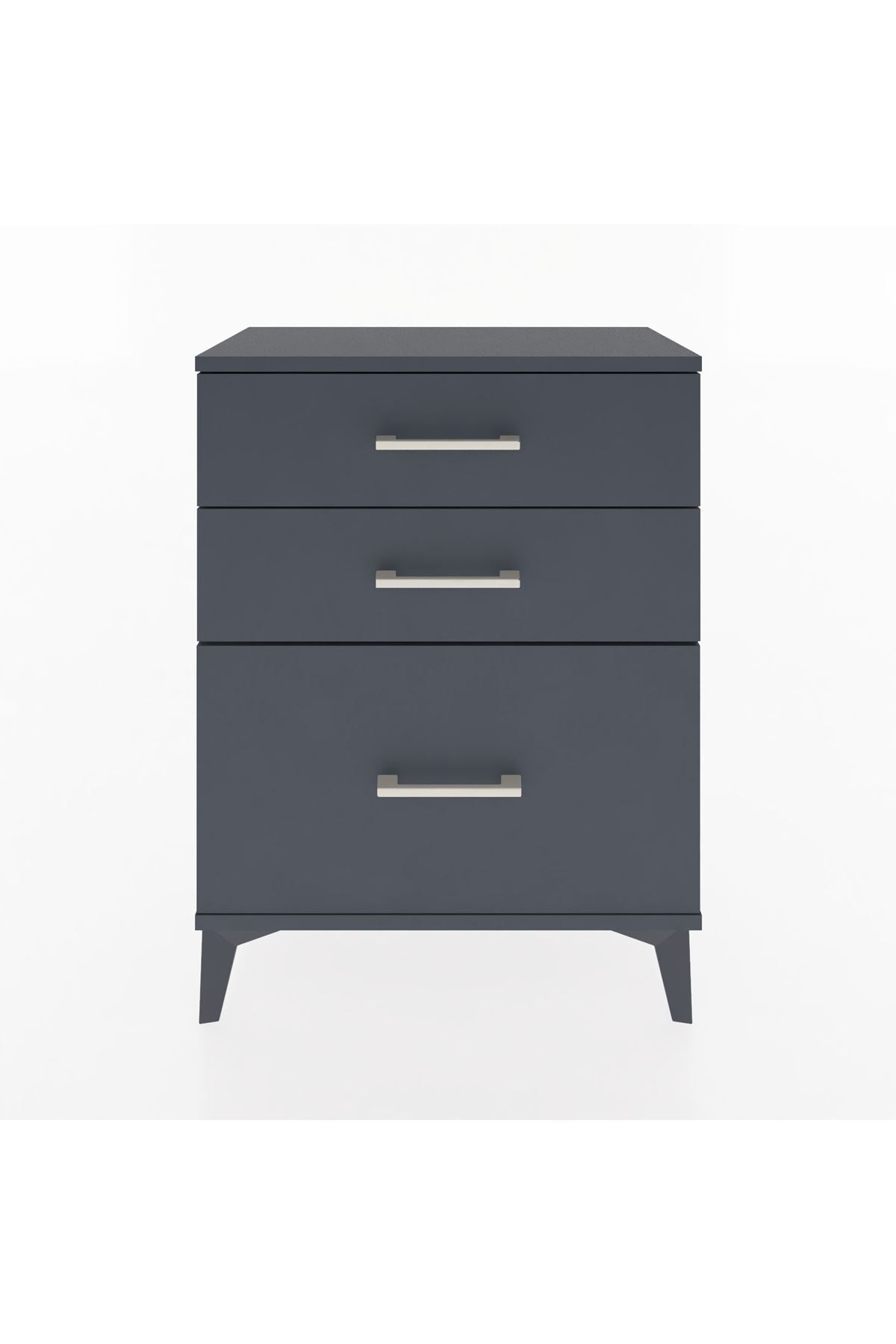 Arges Komodin 3 Çekmeceli 60x30x80 Antrasit-Antrasit