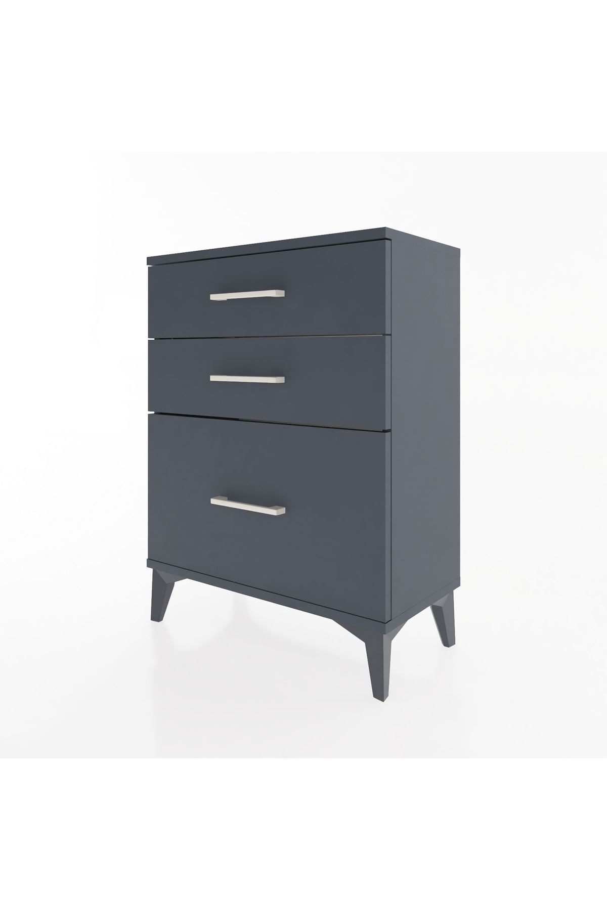 Arges Komodin 3 Çekmeceli 60x30x80 Antrasit-Antrasit