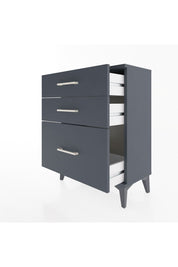 Arges Komodin 3 Çekmeceli 60x30x80 Antrasit-Antrasit