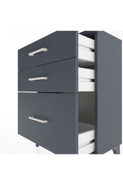 Arges Komodin 3 Çekmeceli 60x30x80 Antrasit-Antrasit