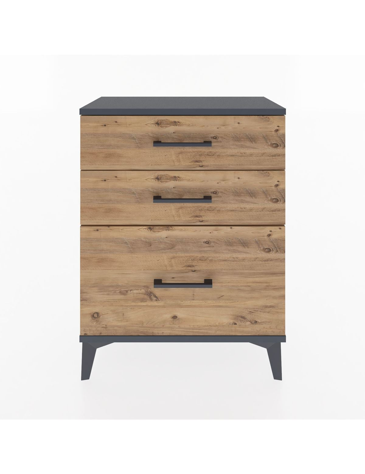 Arges Komodin 3 Çekmeceli 60x30x80 Antrasit-Çam