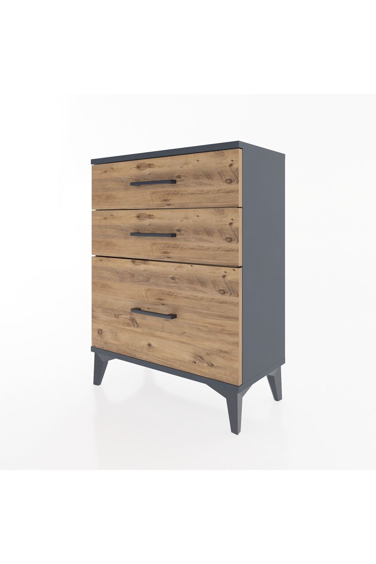 Arges Komodin 3 Çekmeceli 60x30x80 Antrasit-Çam