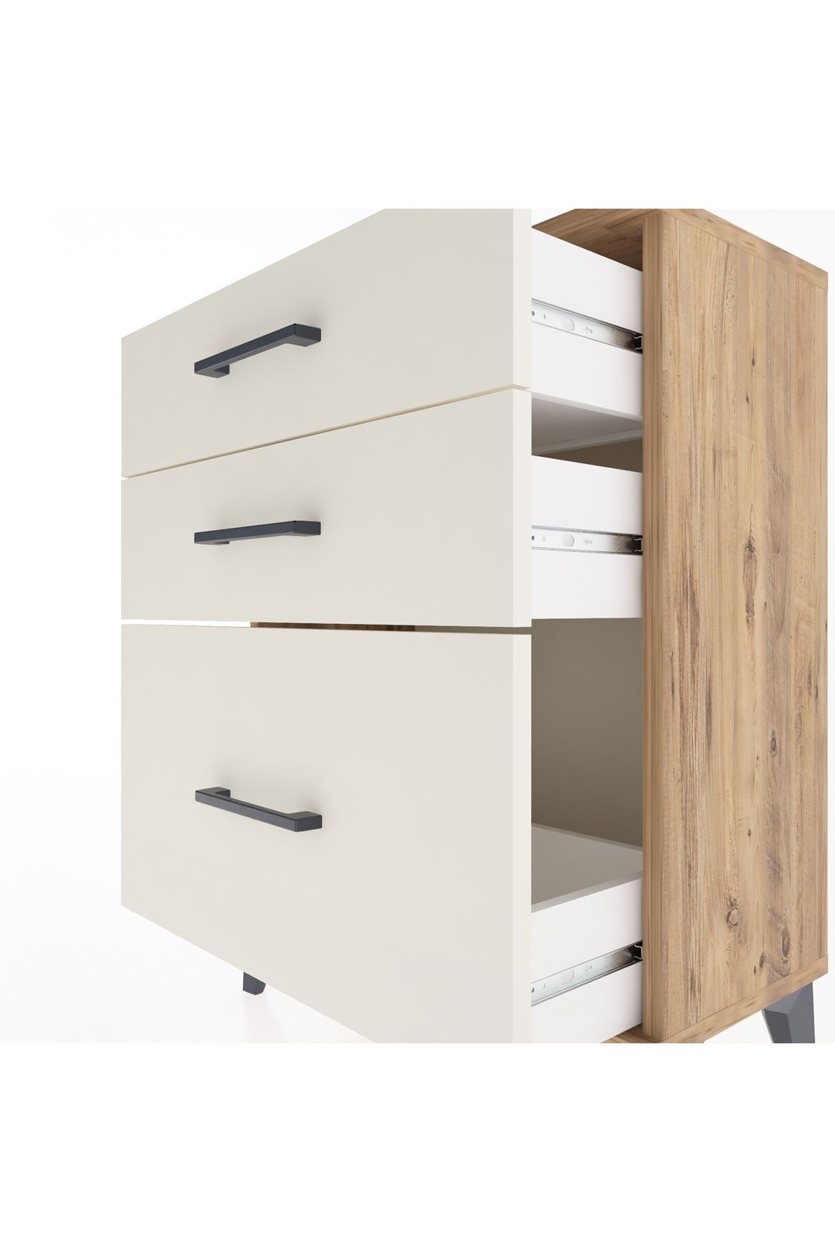 Arges Komodin 3 Çekmeceli 60x30x80 Çam-Aytaşı