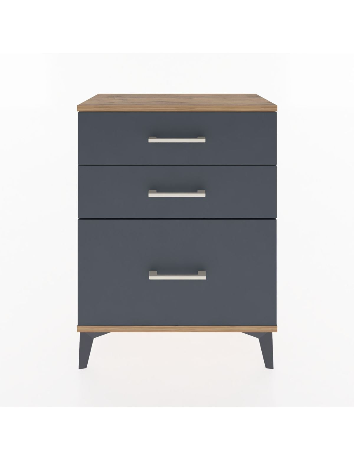 Arges Komodin 3 Çekmeceli 60x30x80 Çam-Antrasit