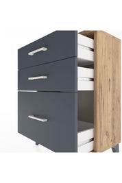 Arges Komodin 3 Çekmeceli 60x30x80 Çam-Antrasit
