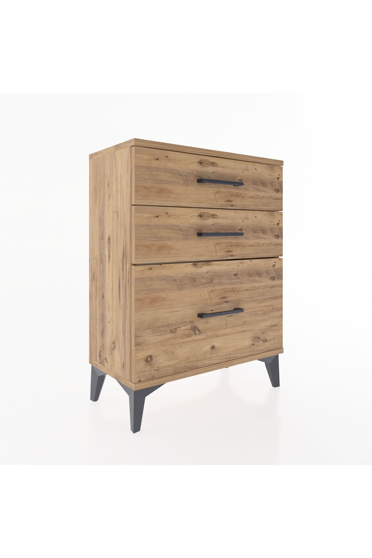 Arges Komodin 3 Çekmeceli 60x30x80 Çam-Çam