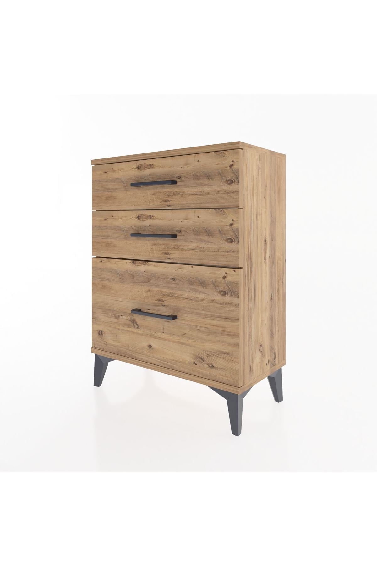 Arges Komodin 3 Çekmeceli 60x30x80 Çam-Çam