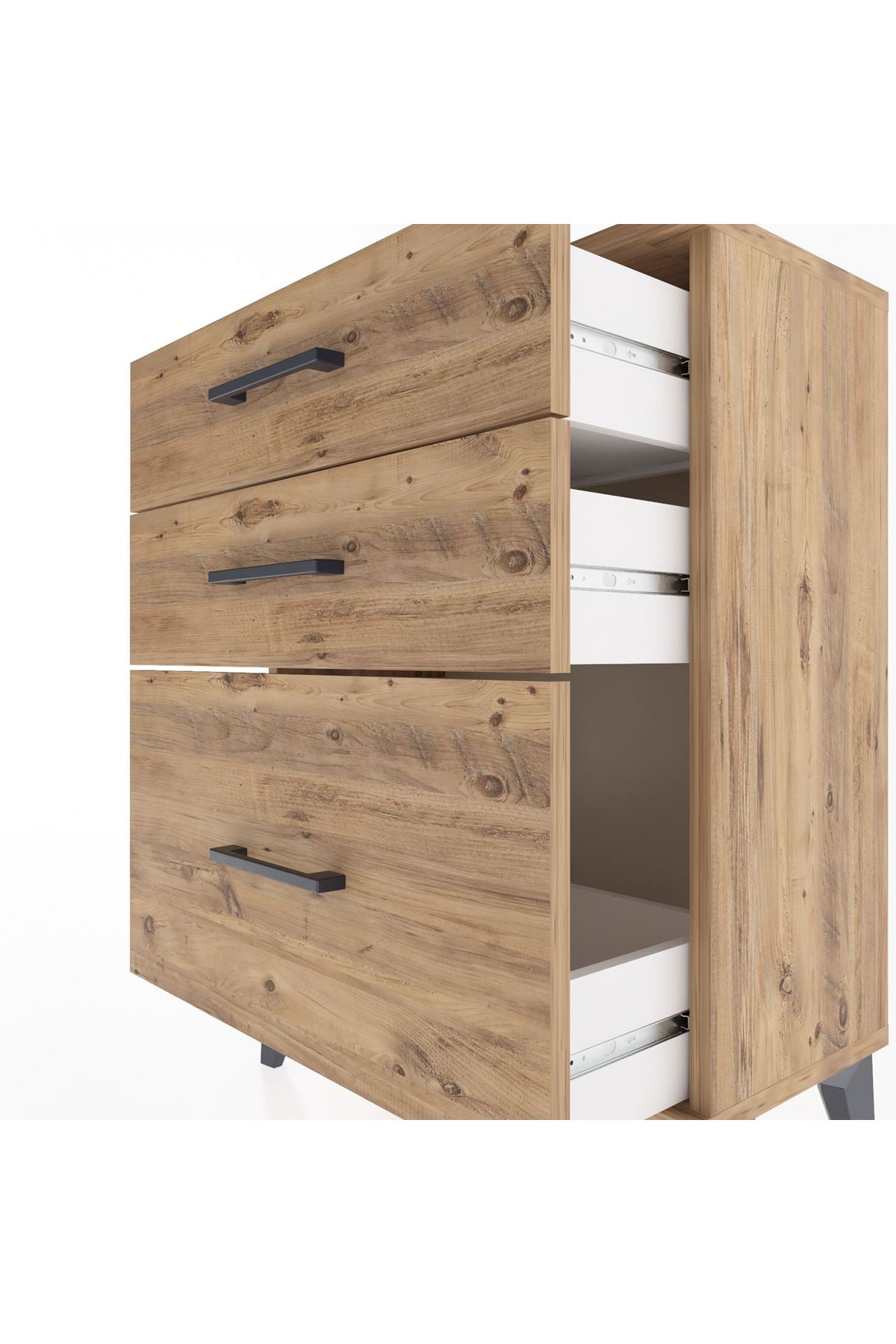 Arges Komodin 3 Çekmeceli 60x30x80 Çam-Çam