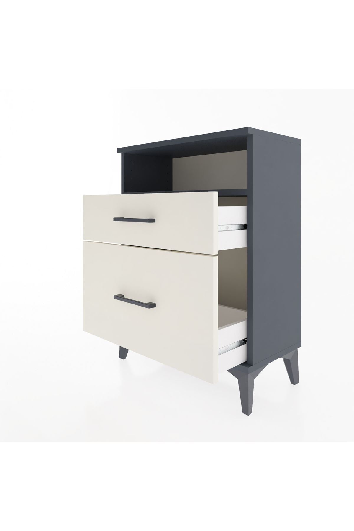 Arges Komodin 3 Çekmeceli 60x30x80 Antrasit-Aytaşı