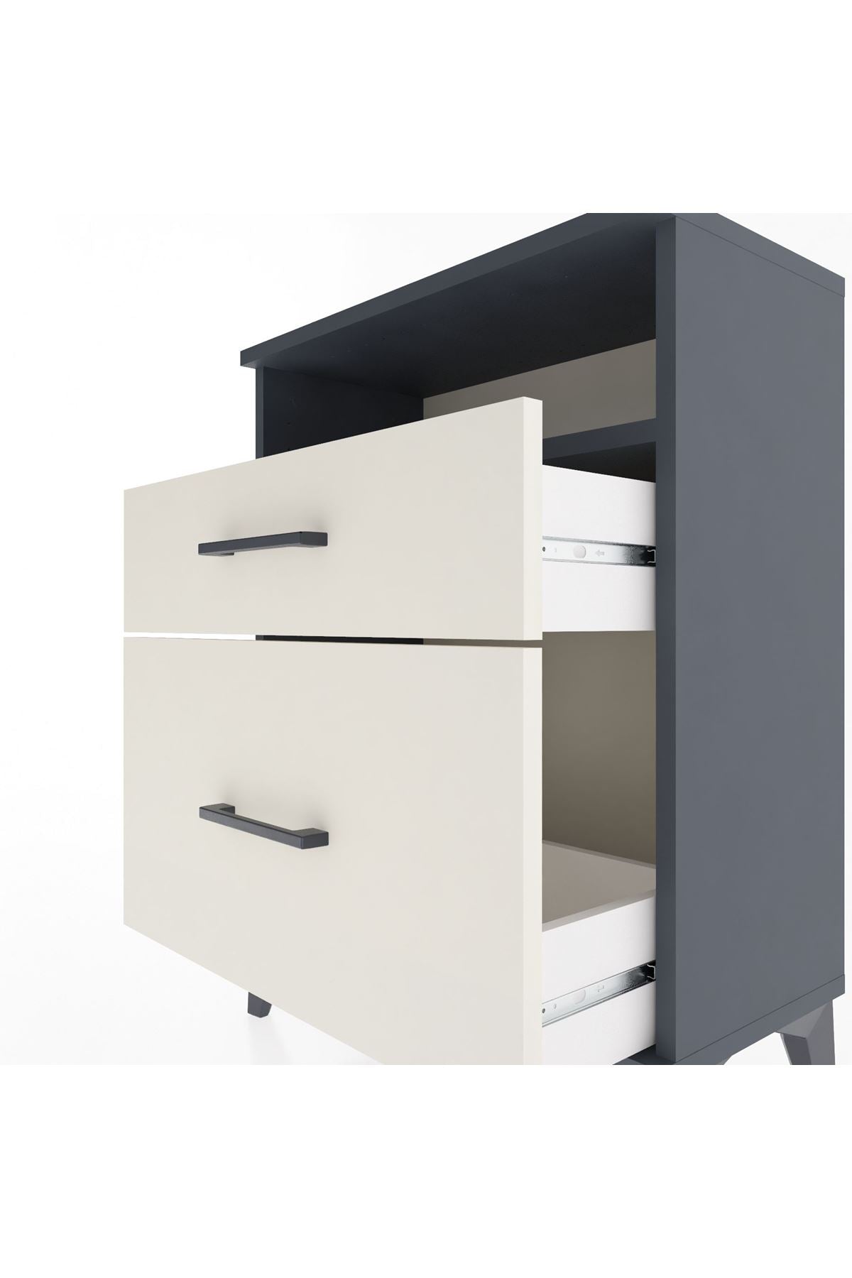 Arges Komodin 3 Çekmeceli 60x30x80 Antrasit-Aytaşı