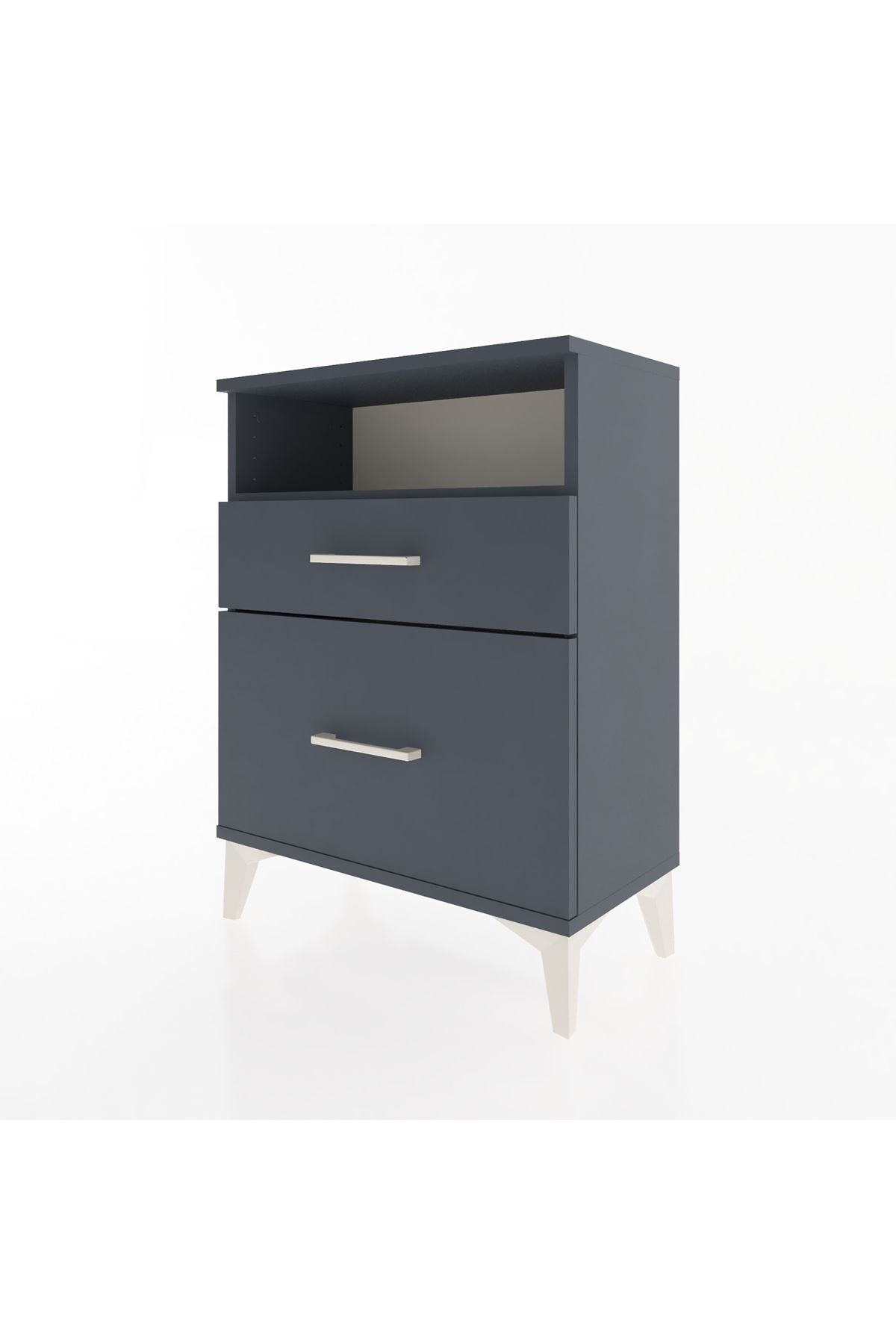 Arges Komodin 3 Çekmeceli 60x30x80 Antrasit-Antrasit