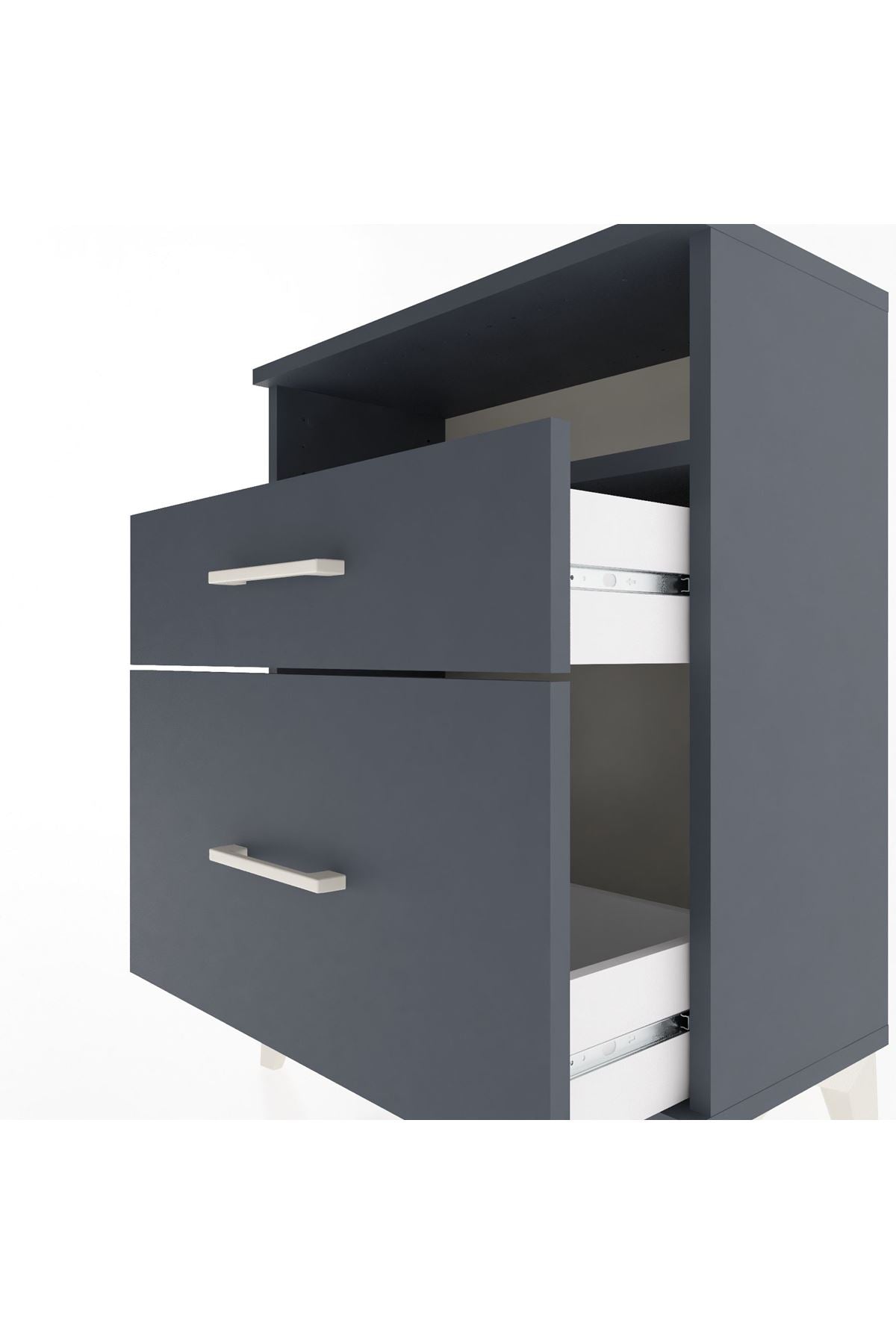 Arges Komodin 3 Çekmeceli 60x30x80 Antrasit-Antrasit