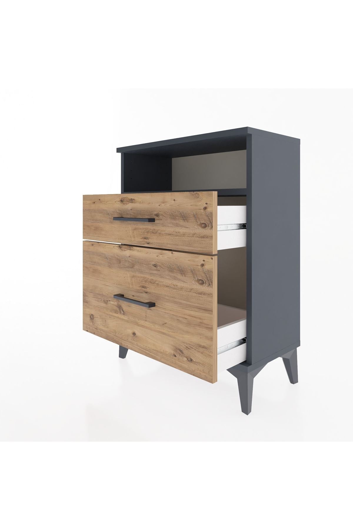 Arges Komodin 3 Çekmeceli 60x30x80 Antrasit-Çam