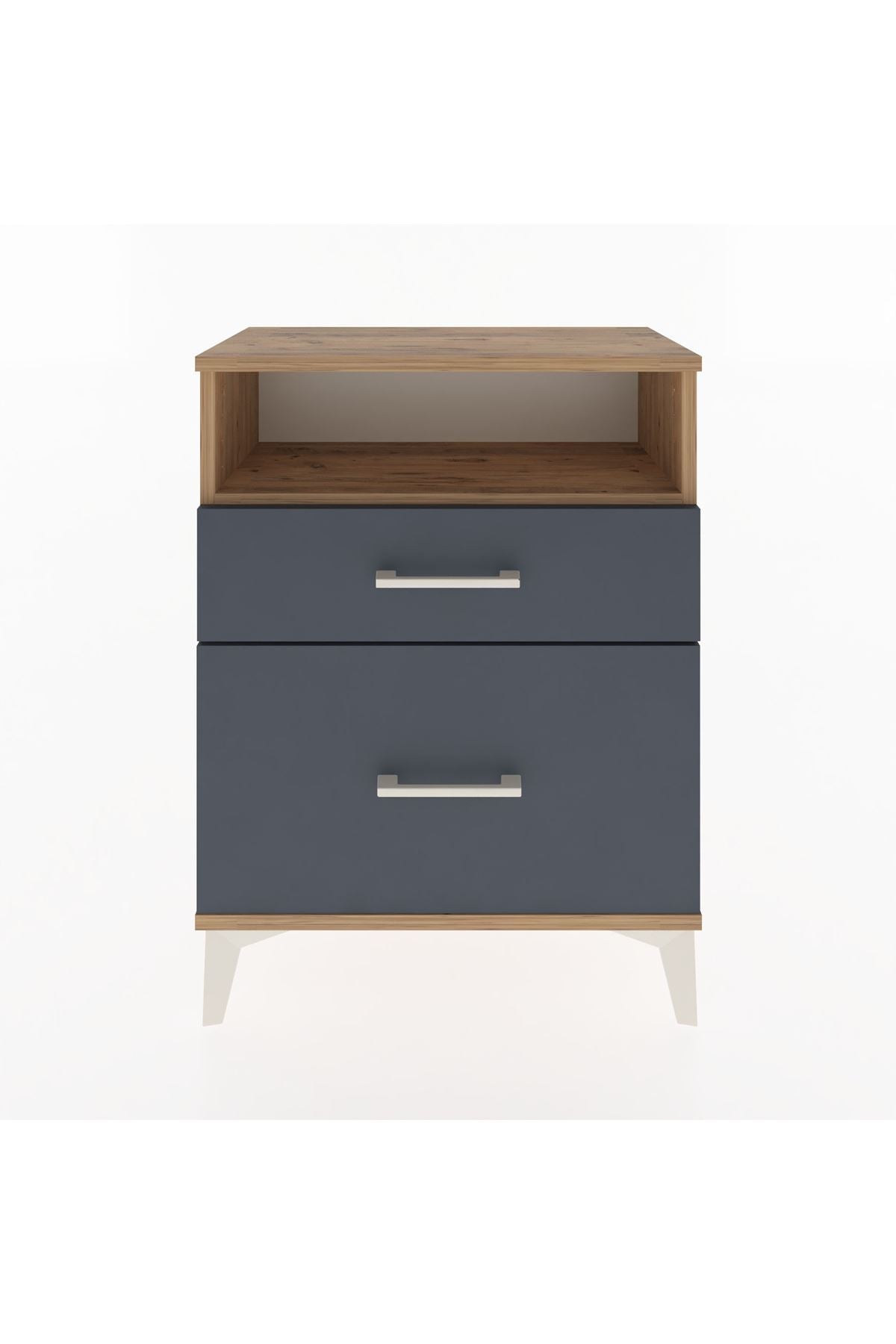 Arges Komodin 3 Çekmeceli 60x30x80 Çam-Antrasit