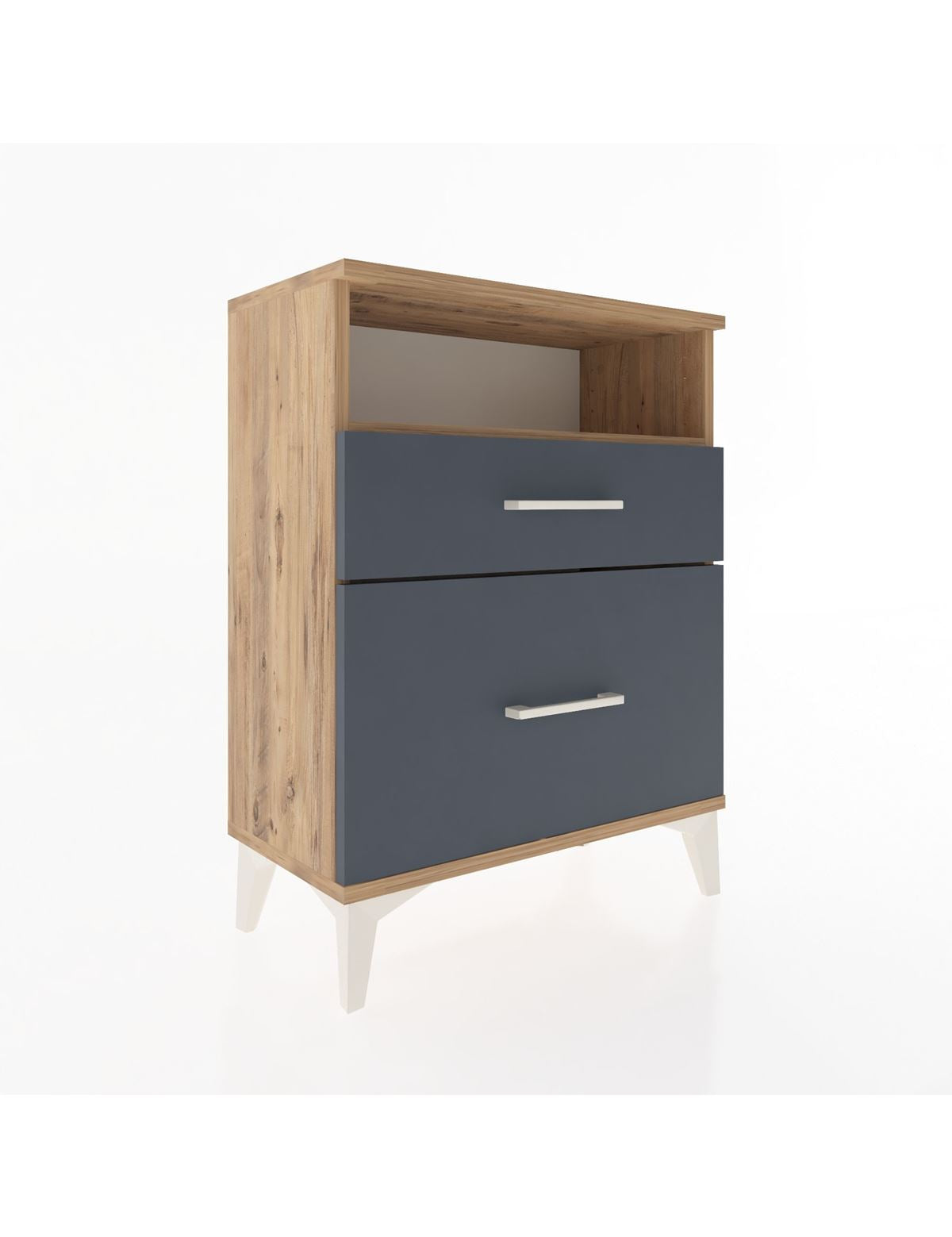 Arges Komodin 3 Çekmeceli 60x30x80 Çam-Antrasit