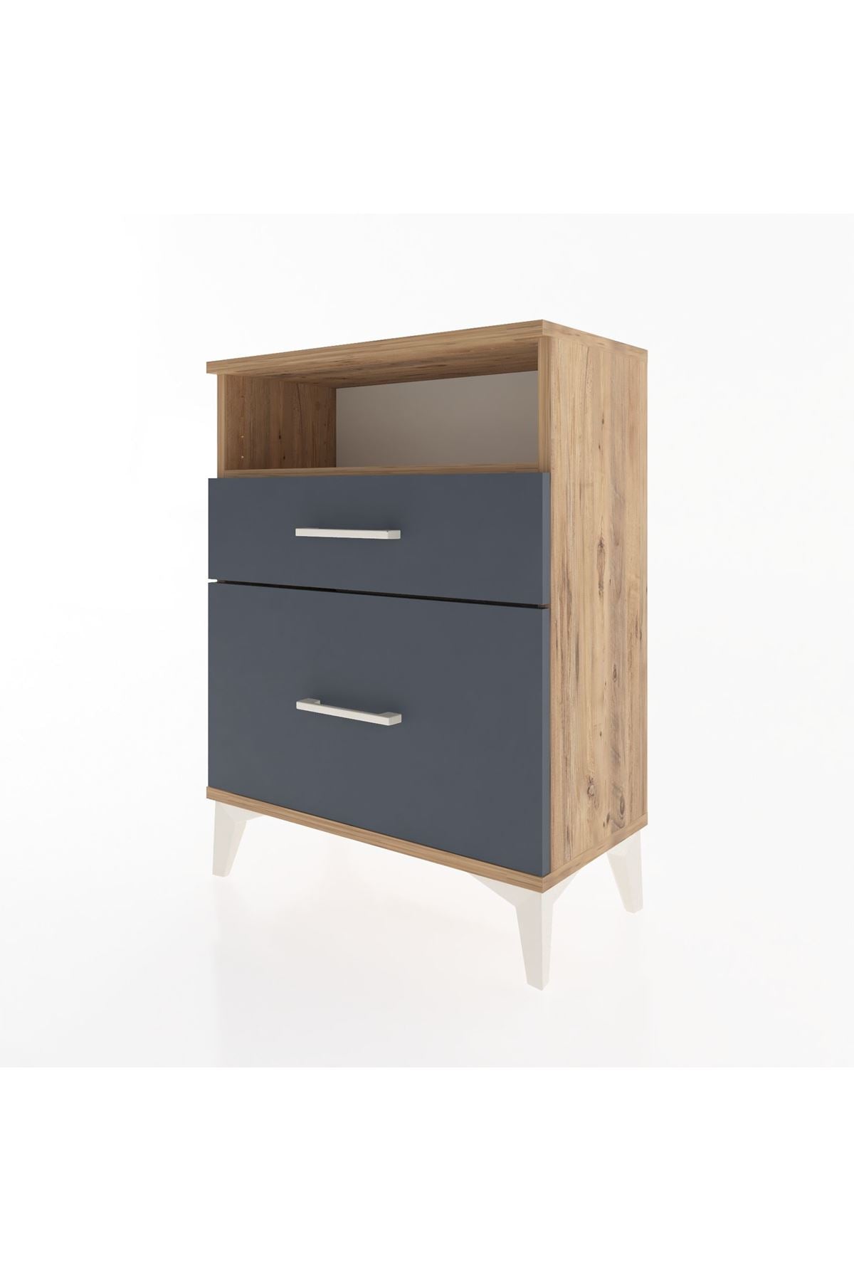 Arges Komodin 3 Çekmeceli 60x30x80 Çam-Antrasit