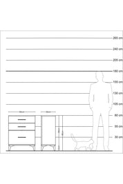Arges Komodin 3 Çekmeceli 60x30x80 Çam-Antrasit