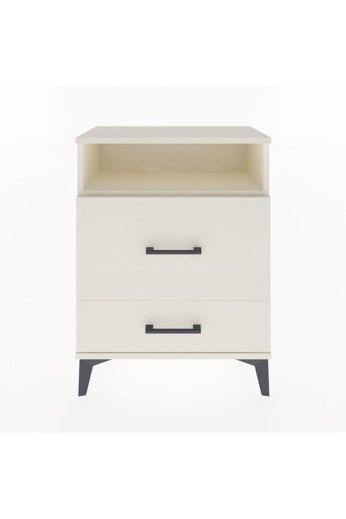 Arges Komodin Tek Raflı 2 Çekmeceli 60x30x80 Aytaşı-Aytaşı