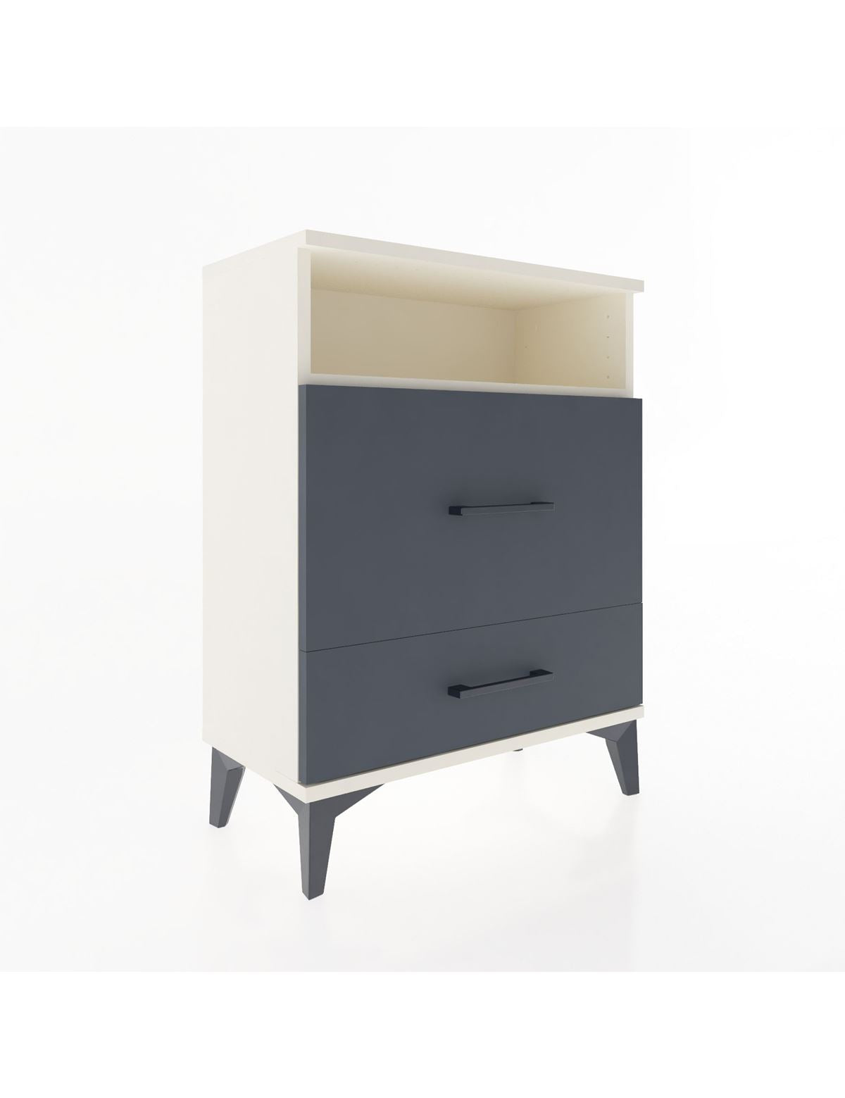 Arges Komodin Tek Raflı 2 Çekmeceli 60x30x80 Aytaşı-Antrasit