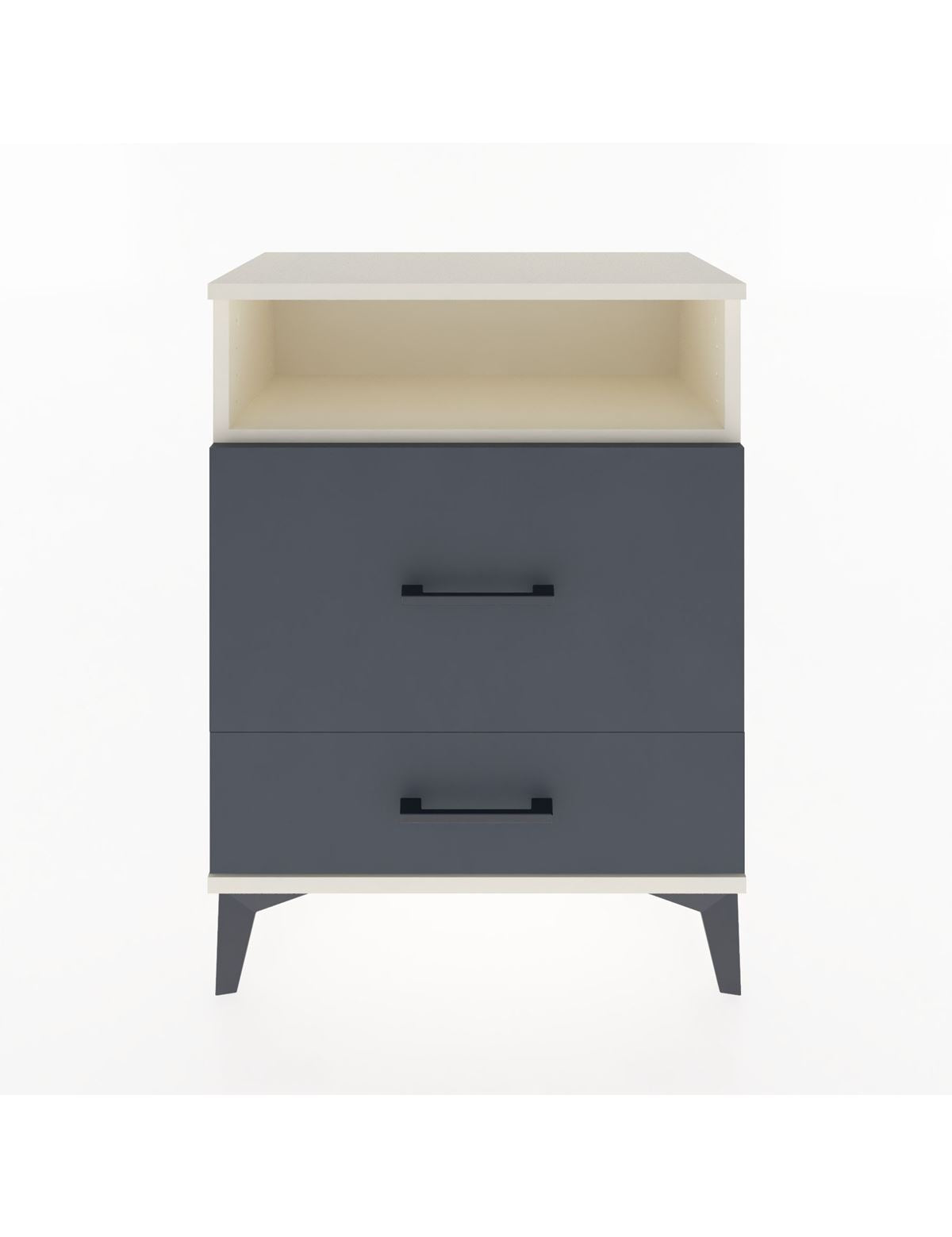 Arges Komodin Tek Raflı 2 Çekmeceli 60x30x80 Aytaşı-Antrasit