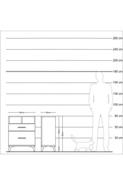 Arges Komodin Tek Raflı 2 Çekmeceli 60x30x80 Aytaşı-Antrasit