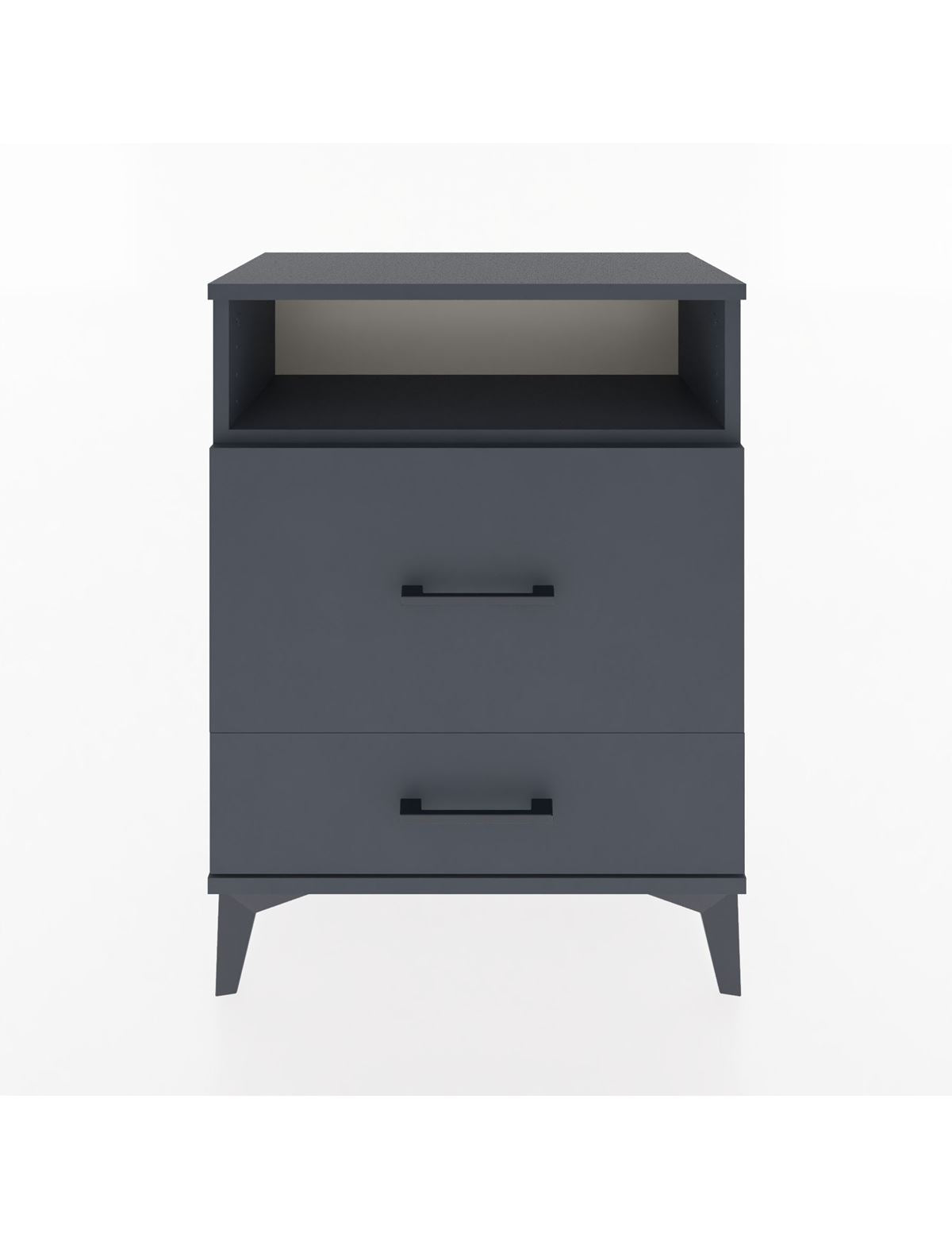 Arges Komodin Tek Raflı 2 Çekmeceli 60x30x80 Antrasit-Antrasit