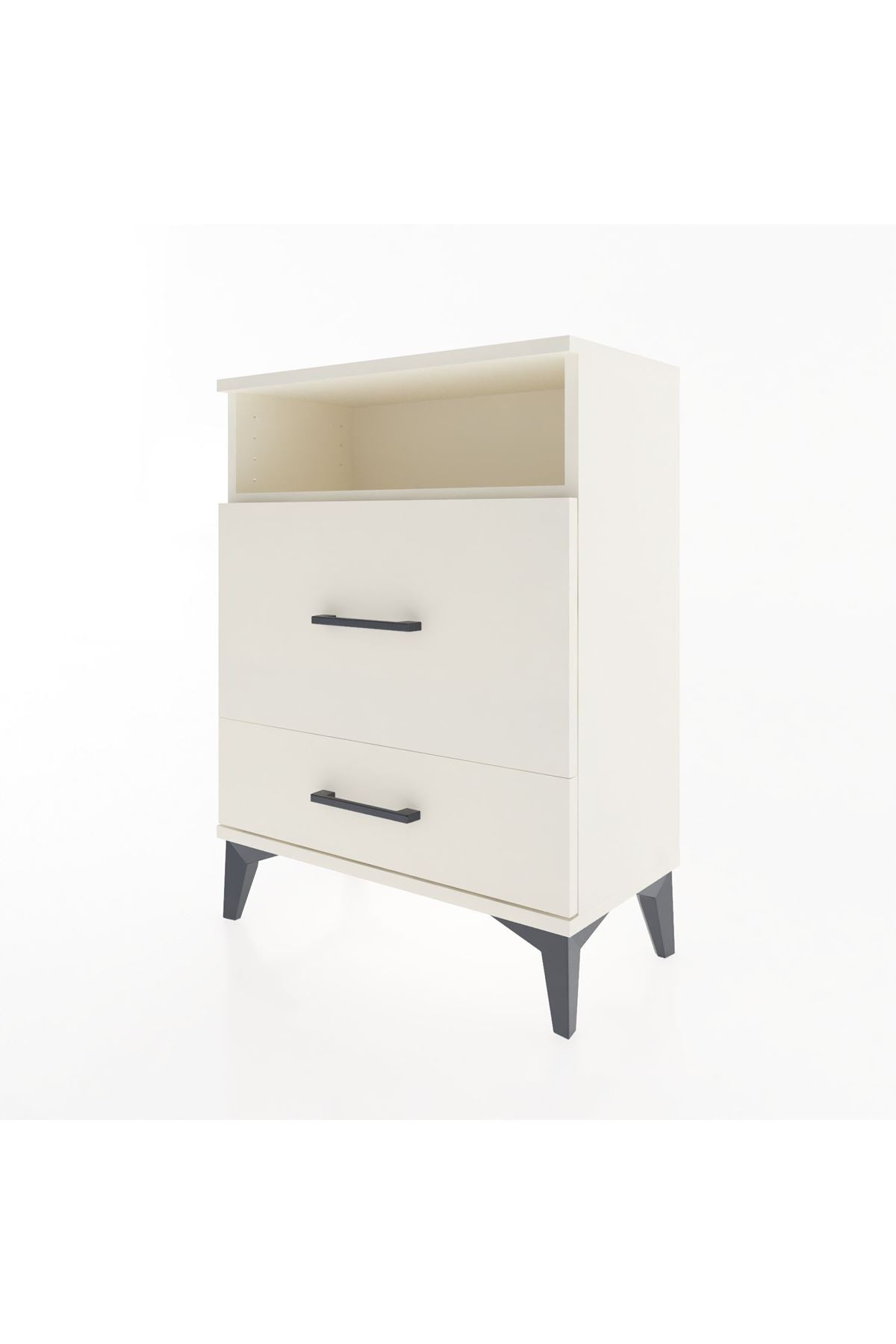 Arges Komodin Tek Raflı 2 Çekmeceli 60x30x80 Aytaşı-Aytaşı