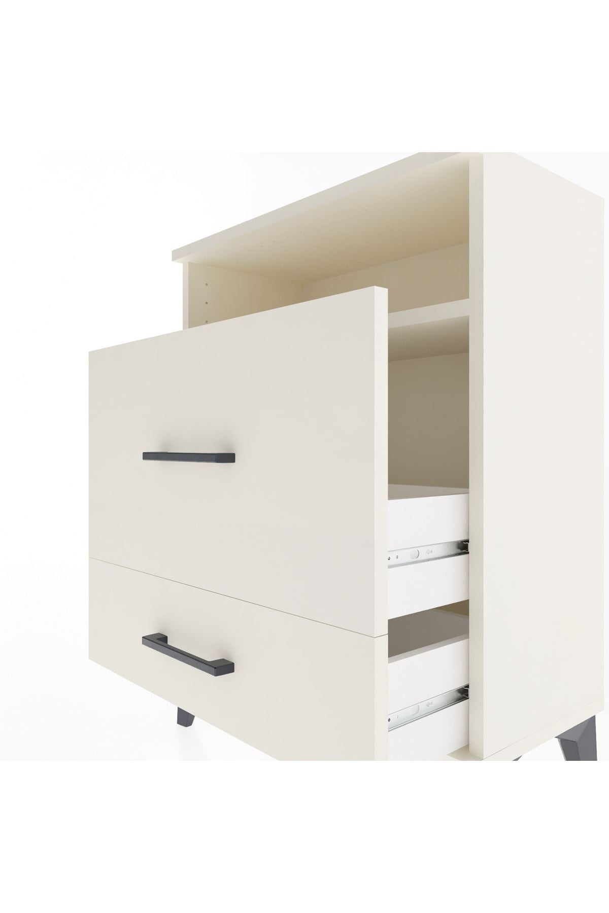 Arges Komodin Tek Raflı 2 Çekmeceli 60x30x80 Aytaşı-Aytaşı