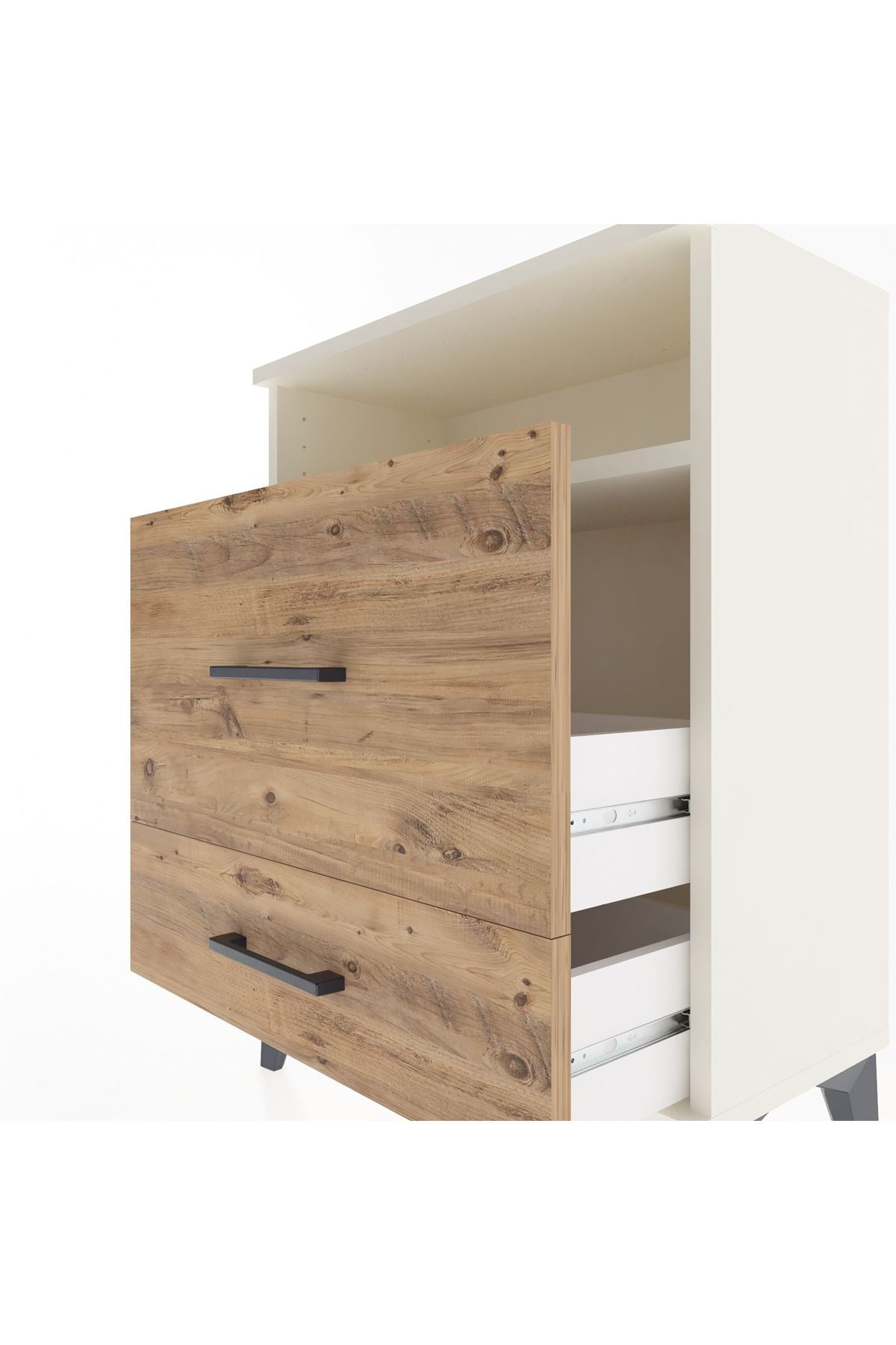 Arges Komodin Tek Raflı 2 Çekmeceli 60x30x80 Aytaşı-Çam