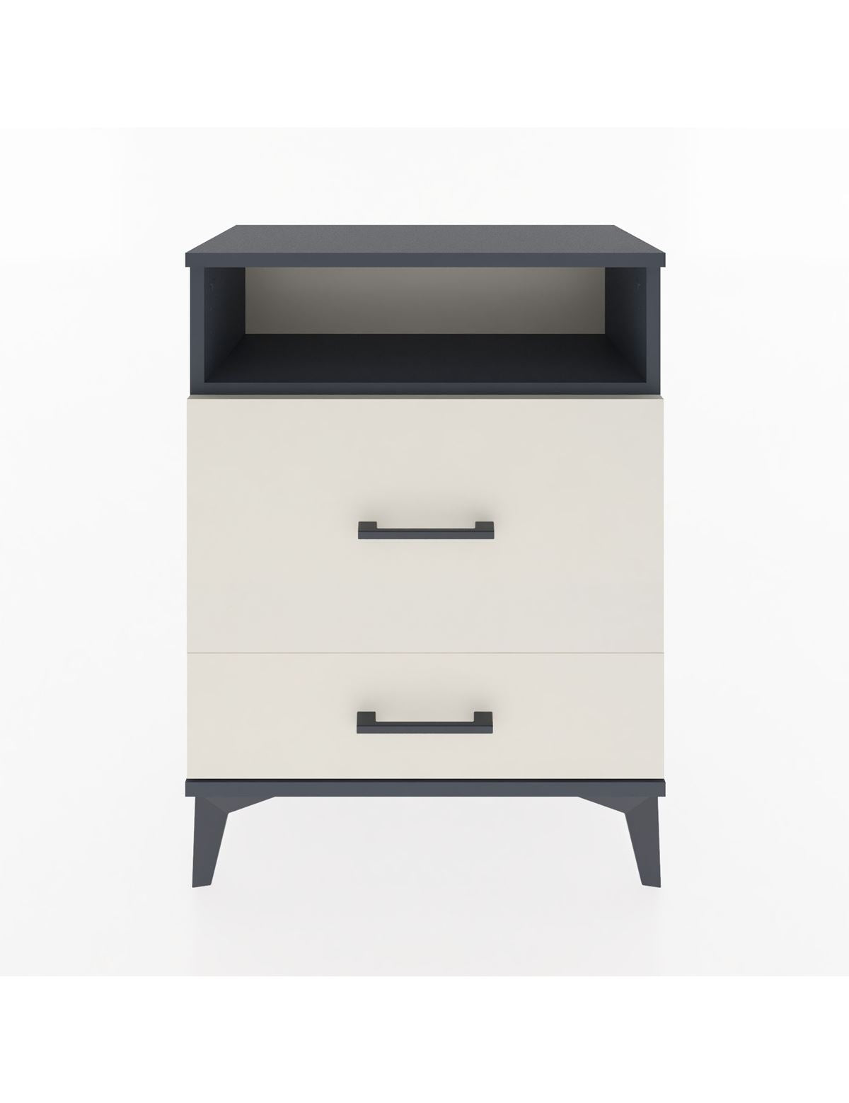 Arges Komodin Tek Raflı 2 Çekmeceli 60x30x80 Antrasit-Aytaşı