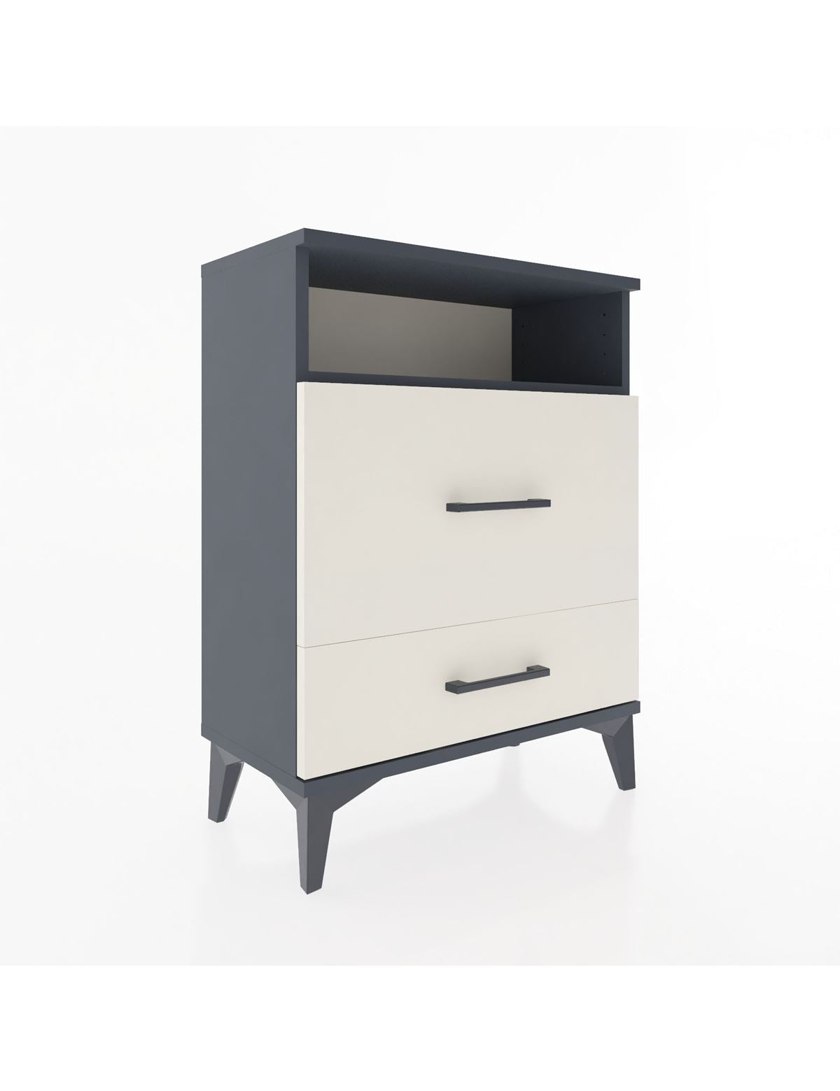 Arges Komodin Tek Raflı 2 Çekmeceli 60x30x80 Antrasit-Aytaşı