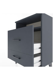 Arges Komodin Tek Raflı 2 Çekmeceli 60x30x80 Antrasit-Antrasit