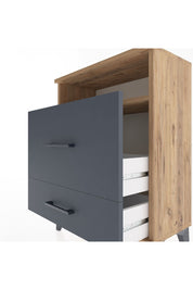 Arges Komodin Tek Raflı 2 Çekmeceli 60x30x80 Çam-Antrasit