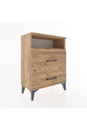 Arges Komodin Tek Raflı 2 Çekmeceli 60x30x80 Çam-Çam
