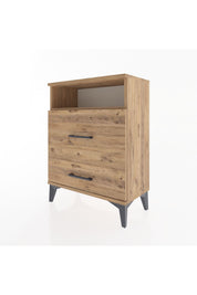 Arges Komodin Tek Raflı 2 Çekmeceli 60x30x80 Çam-Çam