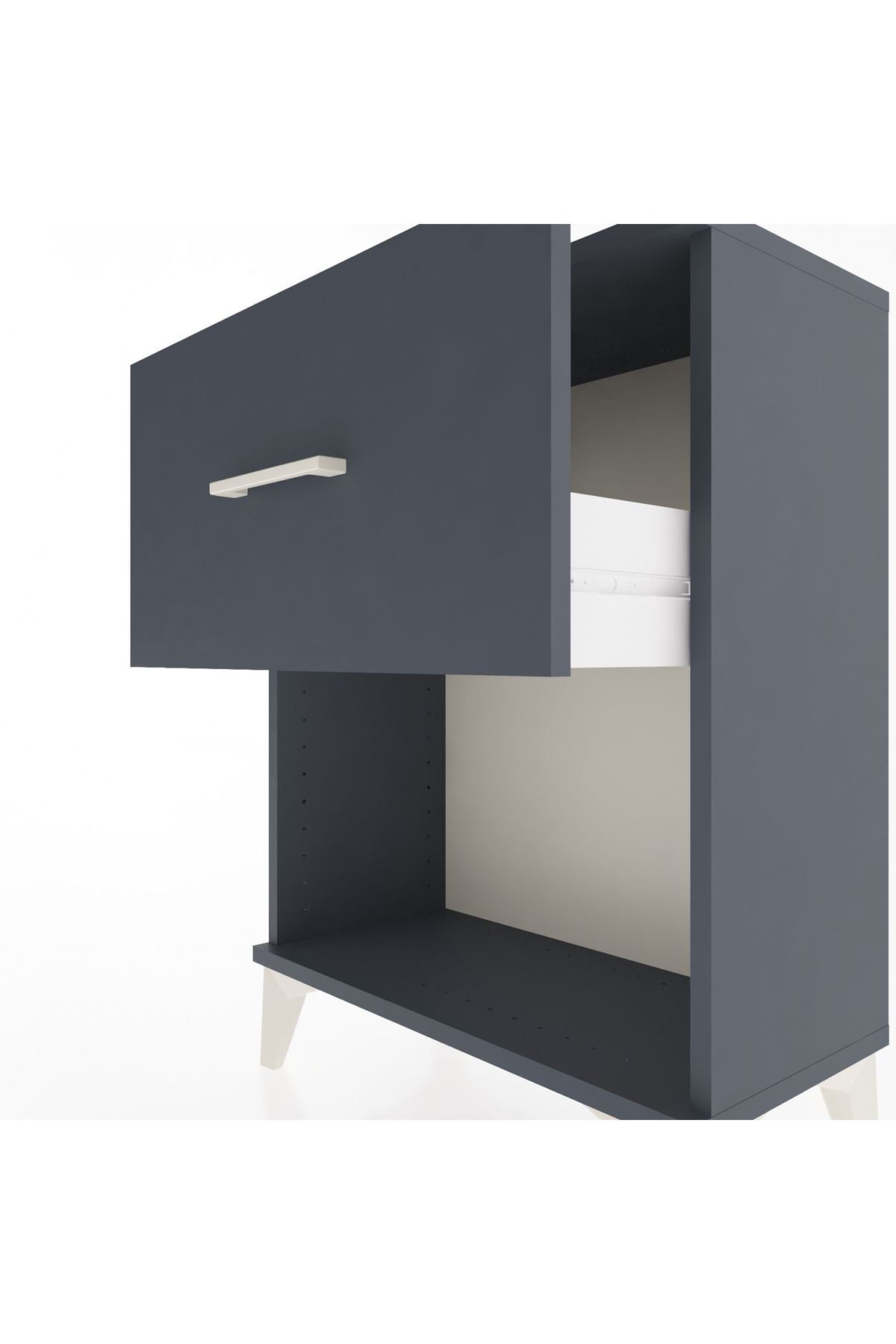 Arges Komodin 2 Çekmeceli 60x30x80 Antrasit-Antrasit