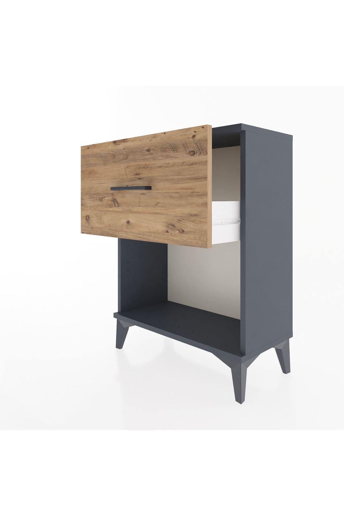 Arges Komodin 2 Çekmeceli 60x30x80 Antrasit-Çam