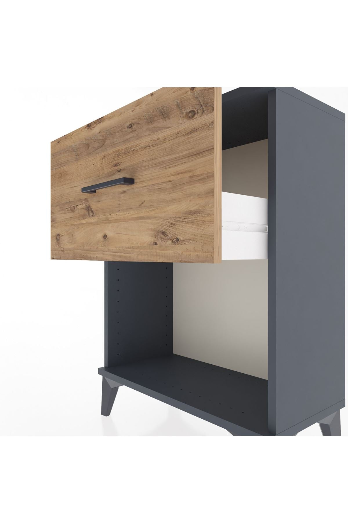 Arges Komodin 2 Çekmeceli 60x30x80 Antrasit-Çam