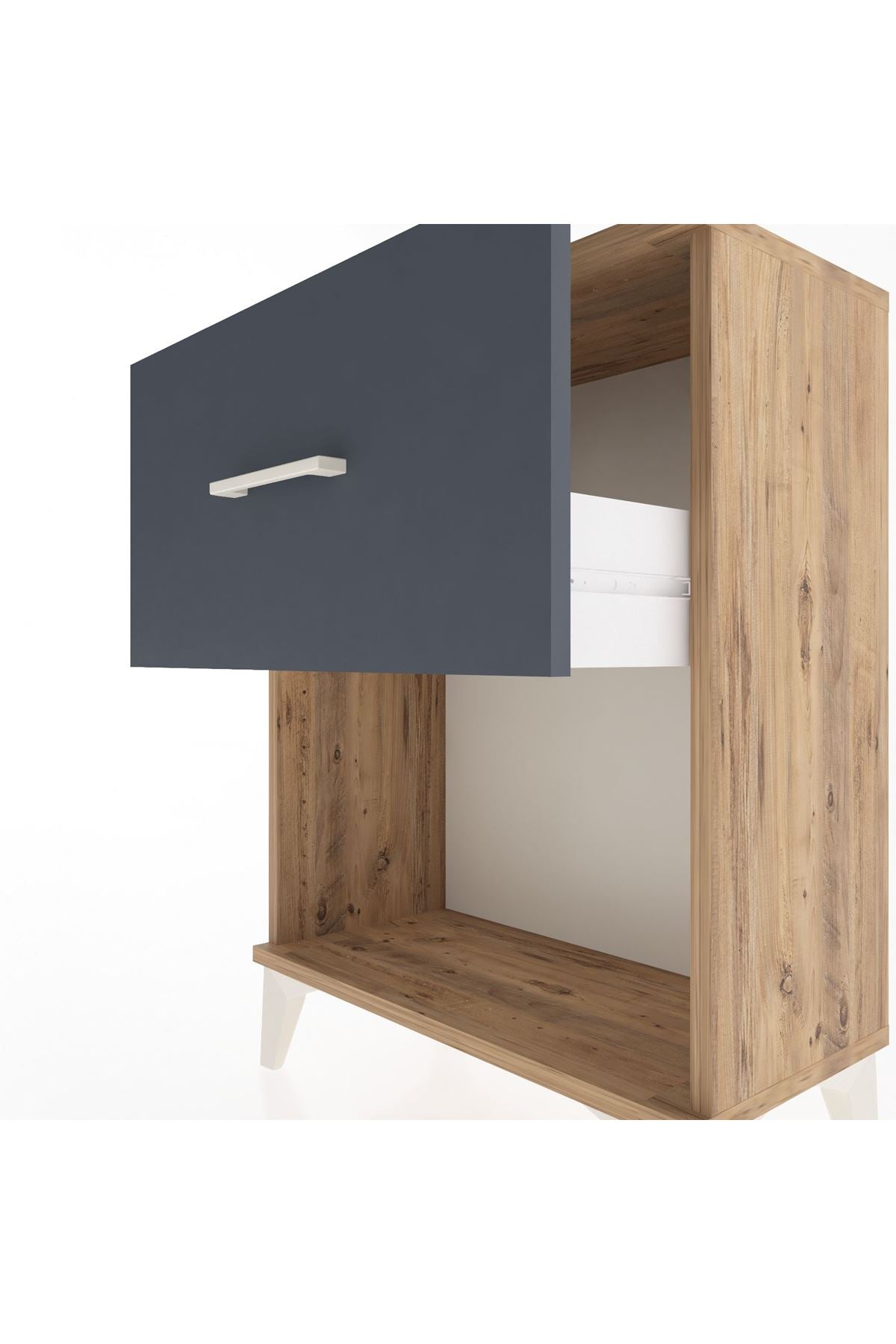 Arges Komodin 2 Çekmeceli 60x30x80 Çam-Antrasit