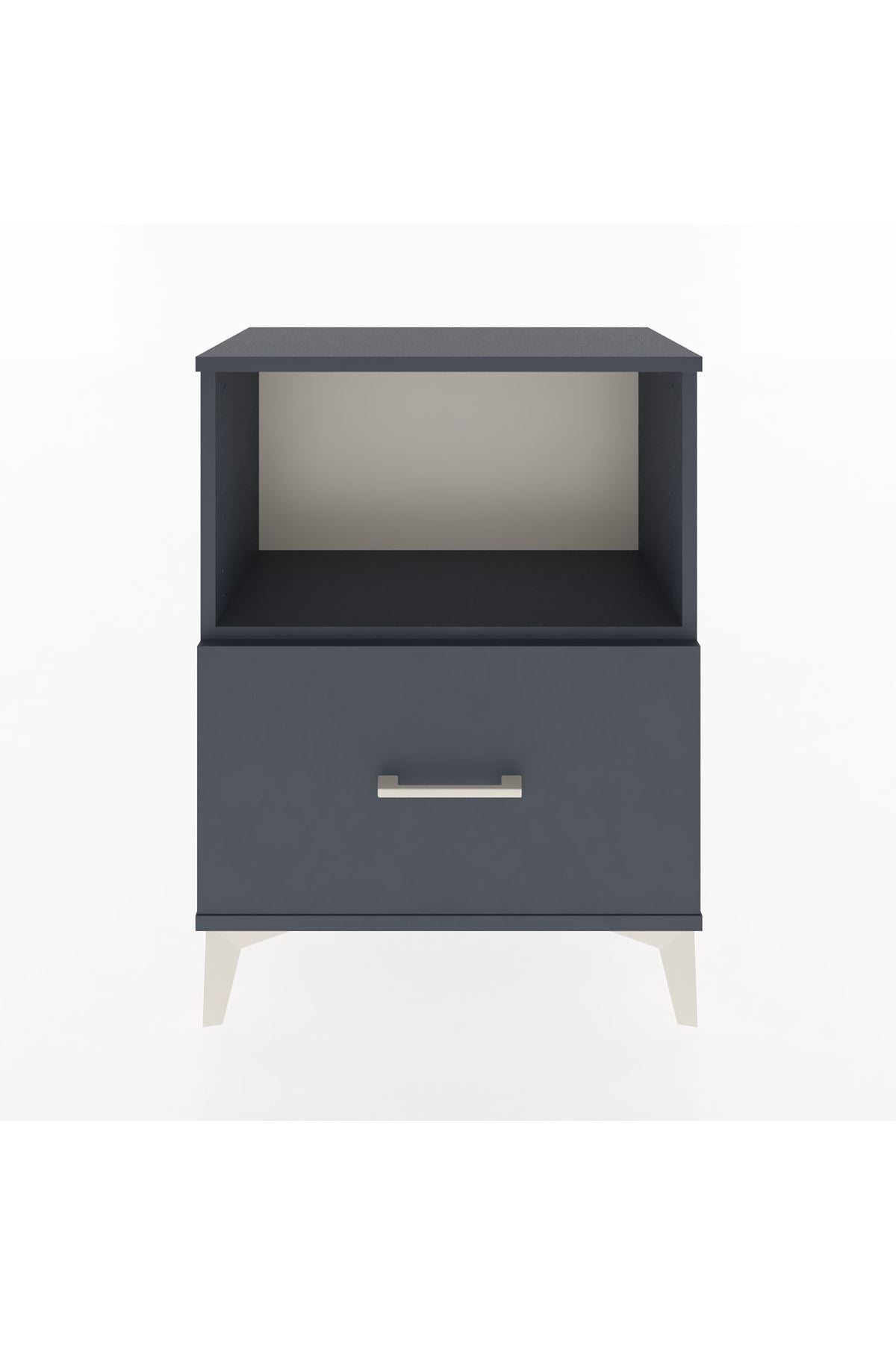 Arges Komodin Tek Çekmeceli 60x30x80 Antrasit-Antrasit