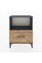 Arges Komodin Tek Çekmeceli 60x30x80 Antrasit-Çam
