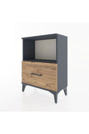 Arges Komodin Tek Çekmeceli 60x30x80 Antrasit-Çam