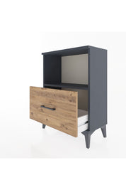 Arges Komodin Tek Çekmeceli 60x30x80 Antrasit-Çam